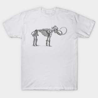 Mammoth Skeleton | Mammoths | Tusks | Skulls and Skeletons | Extinct Mammals | Black and White T-Shirt